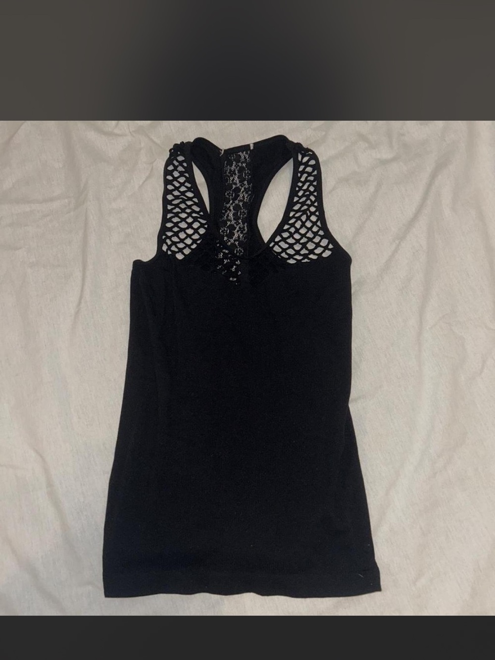 Black Lace-Back Racerback Tank Top